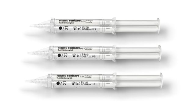 Hydrogen peroxide whitening gel syringes