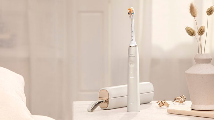 Download image (.jpg) Philips Sonicare 9900 Prestige latest power toothbrush with Philips SenseIQ technology and in built artificial intelligence (opens in a new window)