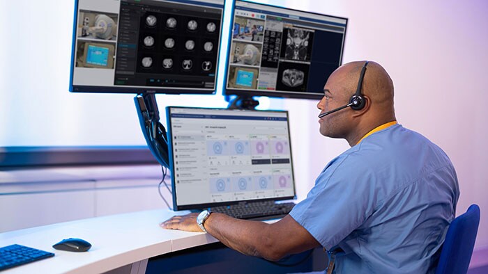 Technician using Radiology Operations Command Center -  