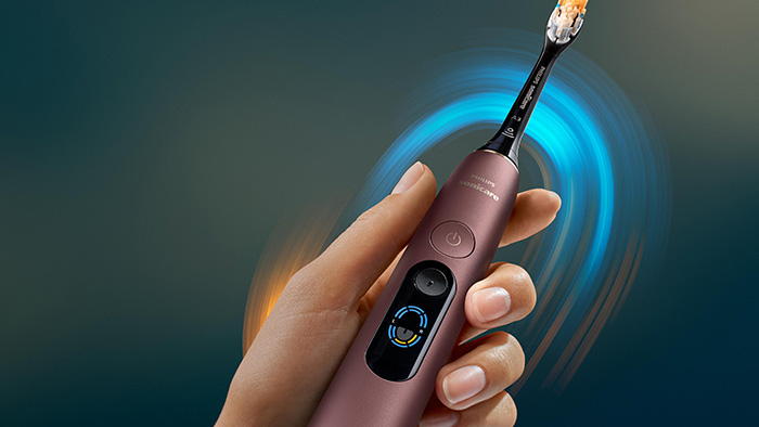 The on-device Mouth Map helps users see brushing coverage and missed areas. -  